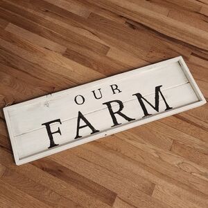 3 Ft Long Reclaimed Wood "OUR FARM" Sign